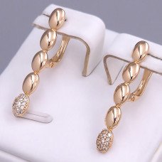Сережки ХР. Позолота 18К. Камені: циркон. Довжина: 29 мм. Ширина: 4 мм.