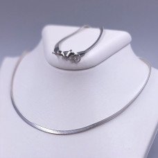 Ланцюжок Stainless Steel. Сталь. Родій. Довжина: 46 см. Ширина: 3 мм.