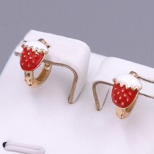 Сережки дитячі ХР з емаллю. Позолота 18К. Довжина: 10 мм. Ширина: 6 мм.
