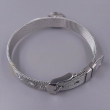 Жорсткий браслет Stainless Steel з чорною емаллю. Сталь. Родій. Довжина: 21 см. Ширина: 15 мм.