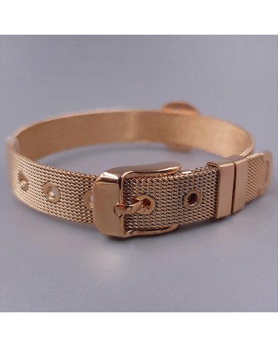 Жорсткий браслет Stainless Steel з білою емаллю. Сталь. Позолота ЧВ. Довжина: 21 см. Ширина: 15 мм.