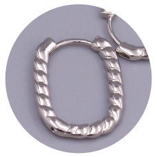 Сережки ХР. Родій. Довжина: 20 мм. Ширина: 2 мм.