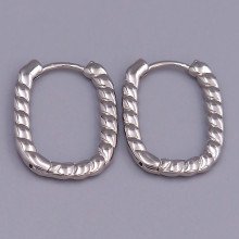 Сережки ХР. Родій. Довжина: 20 мм. Ширина: 2 мм.