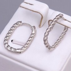 Сережки ХР. Родій. Довжина: 20 мм. Ширина: 2 мм.