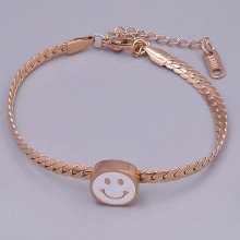 Браслет Stainless Steel з білою емаллю. Сталь. Позолота ЧВ. Довжина: 17-22 см Ширина: 11 мм.