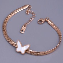 Браслет Stainless Steel з білою емаллю. Сталь. Позолота ЧВ. Довжина: 17-22 см. Ширина: 10 мм.