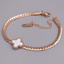 Браслет Stainless Steel з білою емаллю. Сталь. Позолота ЧВ. Довжина: 17-22 см. Ширина: 14 мм.