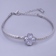 Браслет Stainless Steel. Сталь. Родій. Камені: білий циркон. Довжина: 17-22 см. Ширина: 14 мм.