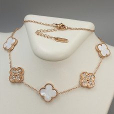 Ланцюжок з двостороннім кулоном Stainless Steel з емаллю та цирконом. Сталь. Позолота ЧВ. Довжина ланцюжка: 43-48см