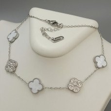 Ланцюжок із двостороннім кулоном Stainless Steel з емаллю та цирконом. Сталь. Родій. Довжина: 42-47 см