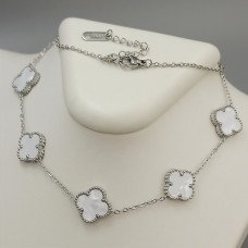 Ланцюжок із двостороннім кулоном Stainless Steel з емаллю та цирконом. Сталь. Родій. Довжина: 42-47 см