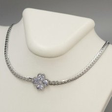 Ланцюжок із кулоном Stainless Steel. Сталь. Родій. Камені: білий циркон. Довжина: 40-44 см.