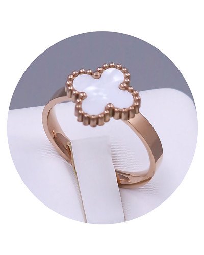 Каблучка Stainless Steel з білою емаллю. Сталь. Позолота ЧВ. Є: 16р 17р 18р 19р 20р