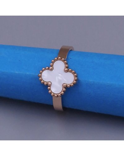 Каблучка Stainless Steel з білою емаллю. Сталь. Позолота ЧВ. Є: 16р 17р 18р 19р 20р