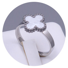 Каблучка Stainless Steel з білою емаллю. Сталь. Родій. Є: 16р 17р 18р 19р 20р