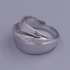 Каблучка XР. Родій. Камені: білий циркон. Є: 17р 18р 19р 20р 21р