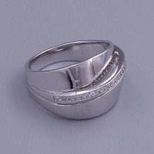 Каблучка XР. Родій. Камені: білий циркон. Є: 17р 18р 19р 20р 21р