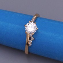 Каблучка XР. Позолота 18К. Камені: білий циркон. Є: 19р