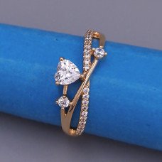 Каблучка XР. Позолота 18К. Камені: білий циркон. Є: 19р