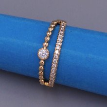Каблучка XР. Позолота 18К. Камені: білий циркон. Є: 20р