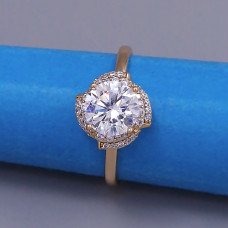 Каблучка XР. Позолота 18К. Камені: білий циркон. Є: 18р 19р 20р