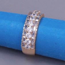 Каблучка XР. Позолота 18К. Камені: білий циркон. Є: 16р 17р