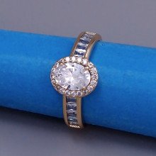 Каблучка XР. Позолота 18К. Камені: білий циркон. Є: 17р 19р 20р