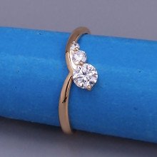 Каблучка XР. Позолота 18К. Камені: білий циркон. Є: 17р 18р