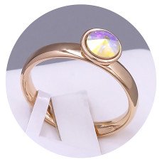 Каблучка XР. Позолота 18К. Камені: Swarovski бензинового кольору. Є: 16р 18р роз'єм