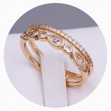Каблучка XР. Позолота 18К. Камені: циркон. Є: 18р 19р 20р