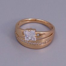 Каблучка XР. Позолота 18К. Камені: циркон. Є: 16р 17р