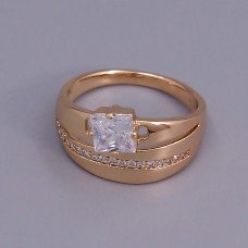 Каблучка XР. Позолота 18К. Камені: циркон. Є: 16р 17р