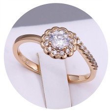 Каблучка XР. Позолота 18К. Камені: циркон. Є: 19р 20р
