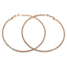 Сережки-кільця з рифленням. Булат. Позолота ЧВ. Діаметр сережки: 7.5 см. Товщина: 2 мм.