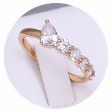 Каблучка XР. Позолота 18К. Камені: циркон. Є: 19р