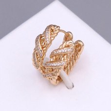 Сережки ХР. Позолота 18К. Камені: білий циркон. Довжина: 18 мм. Ширина: 6 мм.