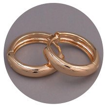 Сережки ХР M&L. Позолота 18К. Діаметр: 20 мм. Ширина: 5 мм.