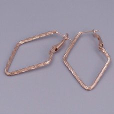 Булатні сережки-кільця з рифленням. Позолота ЧВ. Діаметр сережки: 4.5 см. Товщина: 2 мм.