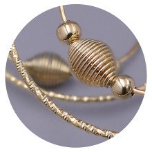 Булатні сережки-кільця з рифленням. Позолота. Довжина сережки: 6 см. Товщина: 7 мм.