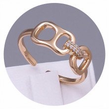 Каблучка XР. Позолота 18К. Камені: циркон. Є: 16р 18р роз'єм