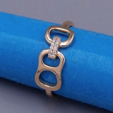 Каблучка XР. Позолота 18К. Камені: циркон. Є: 16р 18р роз'єм