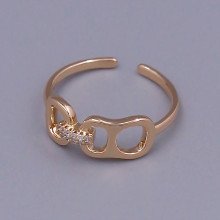 Каблучка XР. Позолота 18К. Камені: циркон. Є: 16р 18р роз'єм