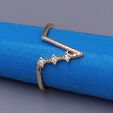 Каблучка XР. Позолота 18К. Камені: циркон. Є: 16р 18р