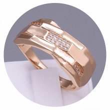 Каблучка XР M&L. Позолота 18К. Камені: циркон. Є: 17р 18р 19р