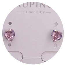 Сережки-гвоздики XР. Родій. Камені: Swarovski бузкового кольору. Діаметр: 4 мм.