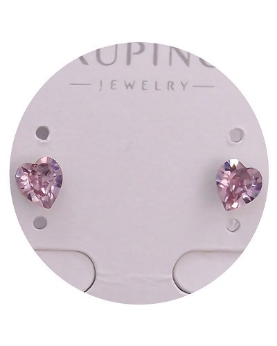 Сережки-гвоздики XР. Родій. Камені: Swarovski бузкового кольору. Діаметр: 4 мм.