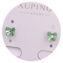 Сережки-гвоздики XР. Родій. Камені: Swarovski зеленого кольору. Діаметр: 4 мм.