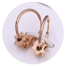 Сережки Stainless Steel. Сталь. Позолота ЧВ. Довжина: 12 мм. Ширина: 7 мм.