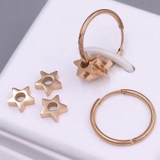 Сережки Stainless Steel. Сталь. Позолота ЧВ. Довжина: 12 мм. Ширина: 7 мм.