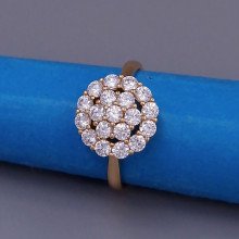 Каблучка XР. Позолота 18К. Камені: білий циркон. Є: 16р 17р 19р
